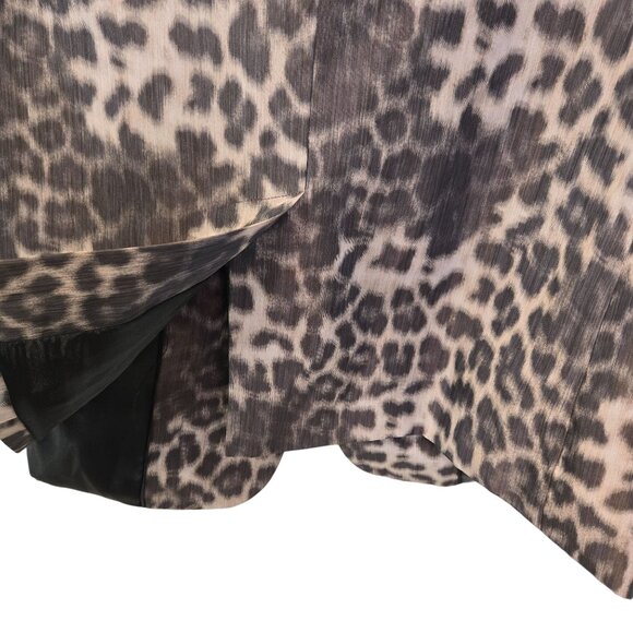 NWT Calvin Klein Leopard Print Ruched Sleeve One Button Jacket Size 2XL - Picture 7 of 8